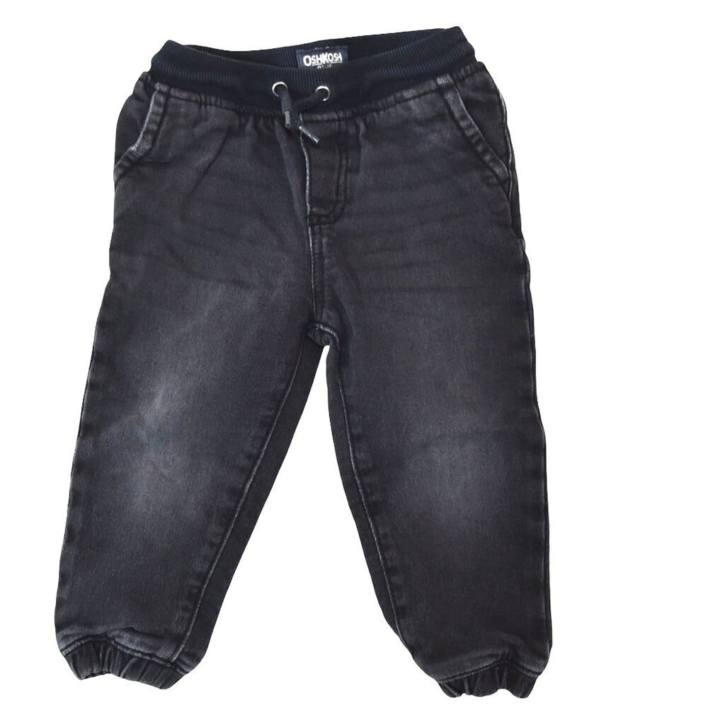 OshKosh B'gosh Faded Black Baby Jogger Jeans 18M Black Denim Pull-On Pants